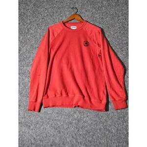 Converse Sweatshirt Men Red Raglan Sleeve Logo Large